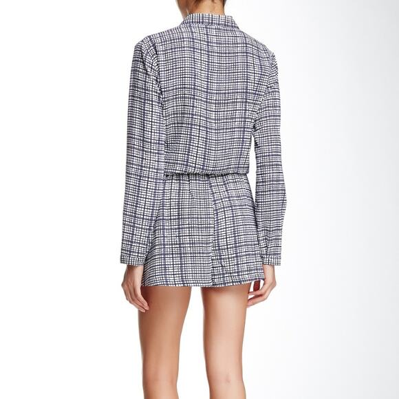 Lush Women's Blue and White Collared Romper Small - Picture 2 of 7